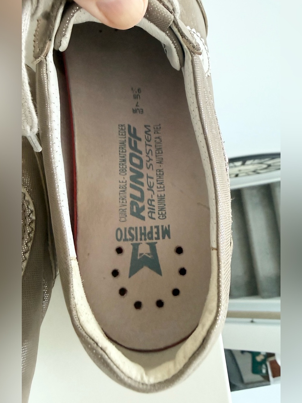 MEPHISTO ‘Yael’ Soft-Air Metallic Taupe Sneaker Size 9.5 Women’s - Picture 7 of 13
